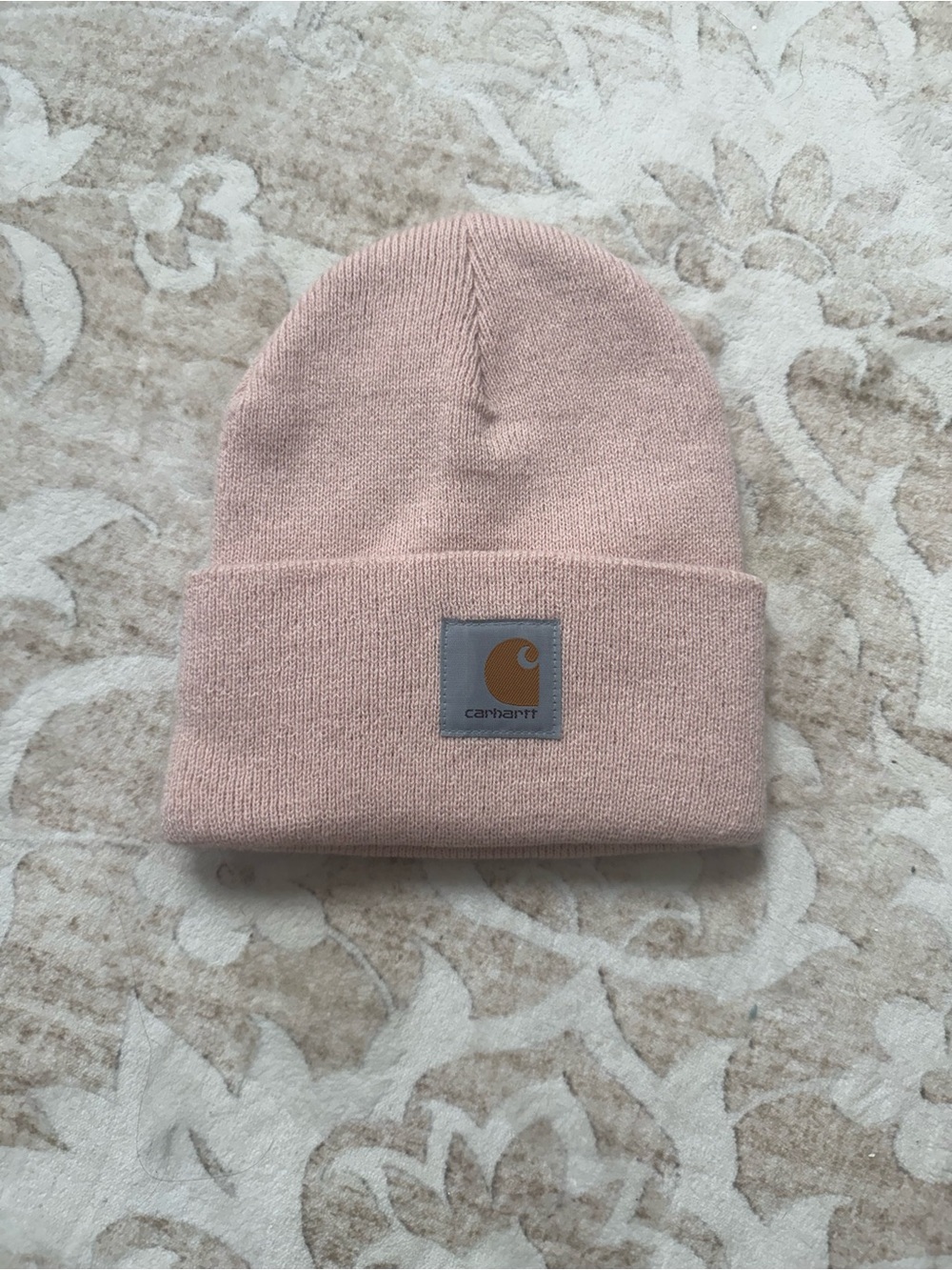 Carhartt Kids Light Pink Cuffed Beanie with Logo Patch